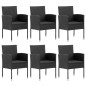 vidaXL 7-tlg. Garten-Essgruppe Schwarz Poly Rattan und Stahl vidaXL 7-tlg. Garten-Essgruppe Schwarz Poly Rattan und Stahl