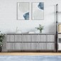 Sideboards 3 Stk. Grau Sonoma Holzwerkstoff Sideboards 3 Stk. Grau Sonoma Holzwerkstoff