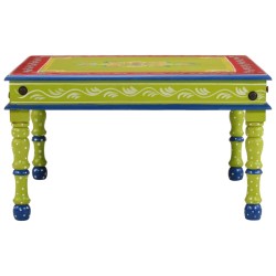vidaXL Couchtisch Grün Handbemalt Massivholz Mango