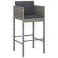 vidaXL 7-tlg. Gartenbar-Set mit Kissen Grau Poly Rattan vidaXL 7-tlg. Gartenbar-Set mit Kissen Grau Poly Rattan