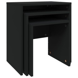vidaXL Satztische 3-tlg. Schwarz Holzwerkstoff