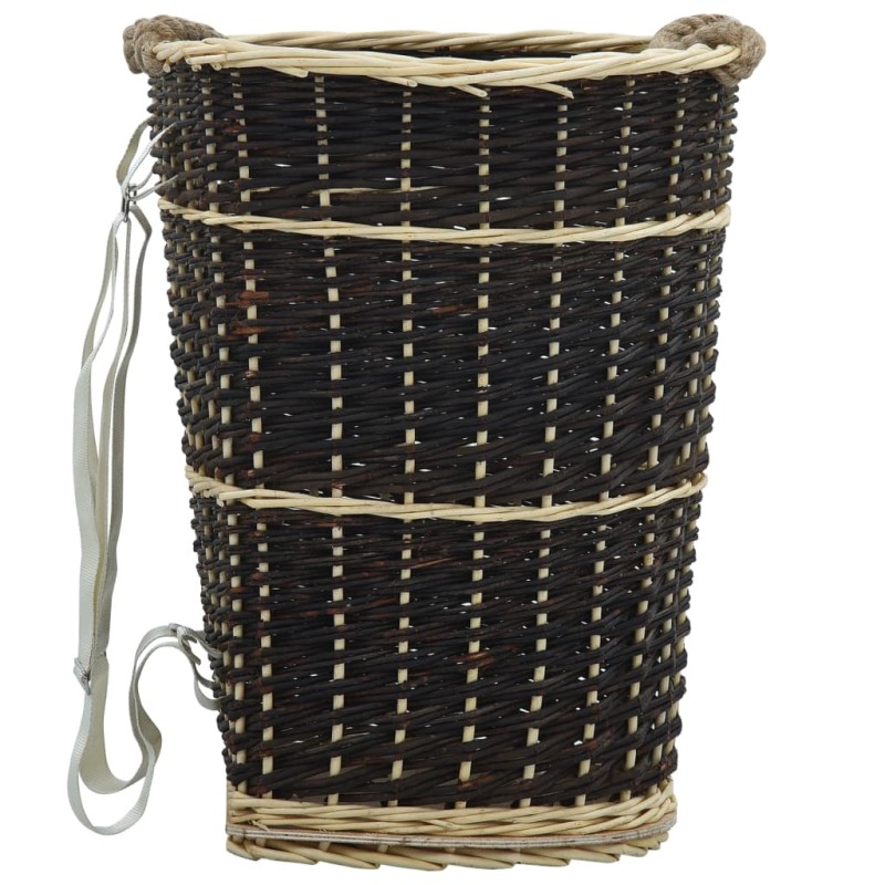vidaXL Holzkorb mit Trageriemen 50 x 44 x 58 cm Natur Weide vidaXL Holzkorb mit Trageriemen 50 x 44 x 58 cm Natur Weide