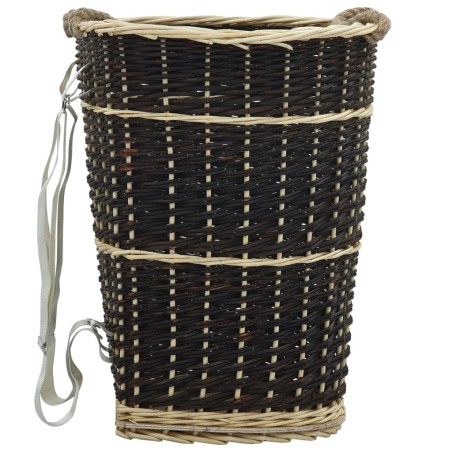 vidaXL Holzkorb mit Trageriemen 50 x 44 x 58 cm Natur Weide   