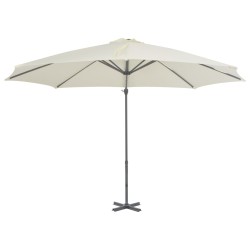 vidaXL Ampelschirm mit Aluminium-Mast Sandfarben 300 cm 