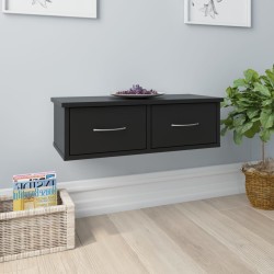 vidaXL Wand-Schubladenregal Schwarz 60x26x18,5 cm Holzwerkstoff