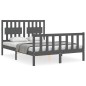 vidaXL Massivholzbett mit Kopfteil Grau 120x200 cm vidaXL Massivholzbett mit Kopfteil Grau 120x200 cm
