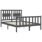vidaXL Massivholzbett mit Kopfteil Grau 120x200 cm vidaXL Massivholzbett mit Kopfteil Grau 120x200 cm