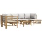 vidaXL 7-tlg. Garten-Lounge-Set mit Hellgrauen Kissen Bambus vidaXL 7-tlg. Garten-Lounge-Set mit Hellgrauen Kissen Bambus