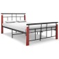 vidaXL Bettgestell Metall und Massivholz Eiche 120x200 cm vidaXL Bettgestell Metall und Massivholz Eiche 120x200 cm