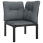 vidaXL 6-tlg. Garten-Lounge-Set Schwarz und Grau Poly Rattan vidaXL 6-tlg. Garten-Lounge-Set Schwarz und Grau Poly Rattan