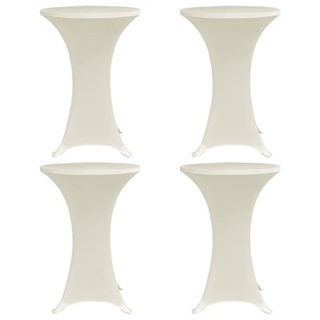 Stehtischhussen 4 Stk. Ø 60 cm Creme Stretch