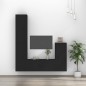 vidaXL 4-tlg. TV-Schrank-Set Schwarz Holzwerkstoff vidaXL 4-tlg. TV-Schrank-Set Schwarz Holzwerkstoff