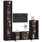vidaXL 4-tlg. TV-Schrank-Set Schwarz Holzwerkstoff vidaXL 4-tlg. TV-Schrank-Set Schwarz Holzwerkstoff