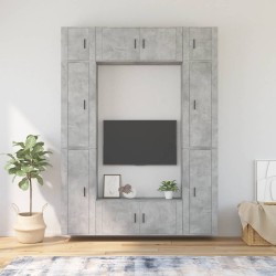 vidaXL 8-tlg. TV-Schrank-Set Betongrau Holzwerkstoff