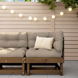 vidaXL Ecksofa mit Kissen Honigbraun Massivholz Kiefer