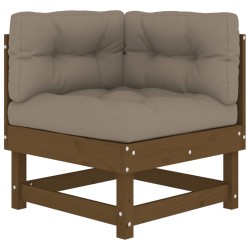 vidaXL Ecksofa mit Kissen Honigbraun Massivholz Kiefer