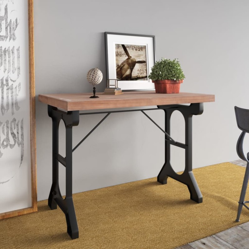vidaXL Esstisch 110x65x82 cm Massivholz Tanne und Eisen vidaXL Esstisch 110x65x82 cm Massivholz Tanne und Eisen
