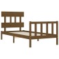 vidaXL Massivholzbett mit Kopfteil Honigbraun 90x200 cm vidaXL Massivholzbett mit Kopfteil Honigbraun 90x200 cm