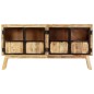 vidaXL Sideboard Braun und Schwarz 160×30×80 cm Raues Mango-Massivholz vidaXL Sideboard Braun und Schwarz 160×30×80 cm Raues Mango-Massivholz