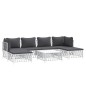 vidaXL 7-tlg. Garten-Lounge-Set mit Kissen Weiß Stahl vidaXL 7-tlg. Garten-Lounge-Set mit Kissen Weiß Stahl