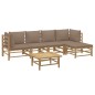 vidaXL 6-tlg. Garten-Lounge-Set mit Kissen Taupe Bambus vidaXL 6-tlg. Garten-Lounge-Set mit Kissen Taupe Bambus