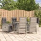 vidaXL 7-tlg. Garten-Essgruppe mit Kissen Grau Poly Rattan vidaXL 7-tlg. Garten-Essgruppe mit Kissen Grau Poly Rattan