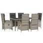 vidaXL 7-tlg. Garten-Essgruppe mit Kissen Grau Poly Rattan vidaXL 7-tlg. Garten-Essgruppe mit Kissen Grau Poly Rattan