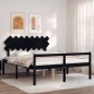 vidaXL Massivholzbett mit Kopfteil Schwarz 160x200 cm vidaXL Massivholzbett mit Kopfteil Schwarz 160x200 cm