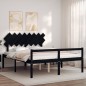 vidaXL Massivholzbett mit Kopfteil Schwarz 160x200 cm vidaXL Massivholzbett mit Kopfteil Schwarz 160x200 cm