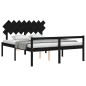 vidaXL Massivholzbett mit Kopfteil Schwarz 160x200 cm vidaXL Massivholzbett mit Kopfteil Schwarz 160x200 cm