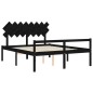 vidaXL Massivholzbett mit Kopfteil Schwarz 160x200 cm vidaXL Massivholzbett mit Kopfteil Schwarz 160x200 cm