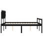 vidaXL Massivholzbett mit Kopfteil Schwarz 160x200 cm vidaXL Massivholzbett mit Kopfteil Schwarz 160x200 cm