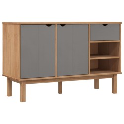 vidaXL Sideboard OTTA Braun&Grau 114x43x73,5 cm Massivholz Kiefer