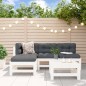 vidaXL 5-tlg. Garten-Lounge-Set mit Kissen Weiß Massivholz vidaXL 5-tlg. Garten-Lounge-Set mit Kissen Weiß Massivholz