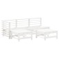 vidaXL 5-tlg. Garten-Lounge-Set mit Kissen Weiß Massivholz vidaXL 5-tlg. Garten-Lounge-Set mit Kissen Weiß Massivholz