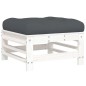 vidaXL 5-tlg. Garten-Lounge-Set mit Kissen Weiß Massivholz vidaXL 5-tlg. Garten-Lounge-Set mit Kissen Weiß Massivholz
