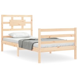 vidaXL Massivholzbett mit Kopfteil 100x200 cm