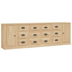 vidaXL Sideboards 3 Stk. Sonoma-Eiche Holzwerkstoff