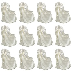 vidaXL Stuhlhussen für Hochzeit Bankett 12 Stk. Creme