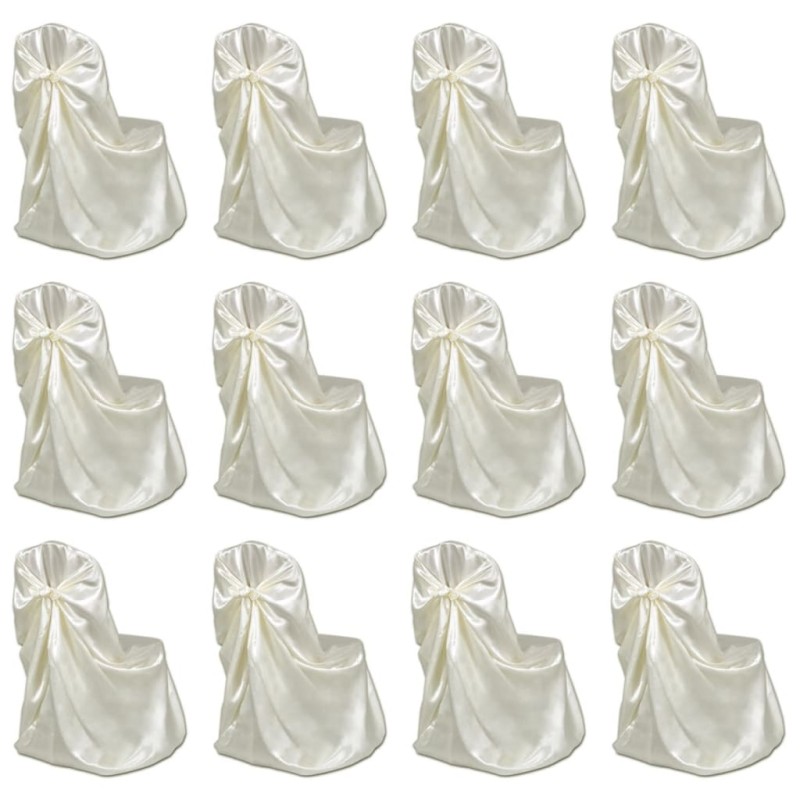vidaXL Stuhlhussen für Hochzeit Bankett 12 Stk. Creme vidaXL Stuhlhussen für Hochzeit Bankett 12 Stk. Creme