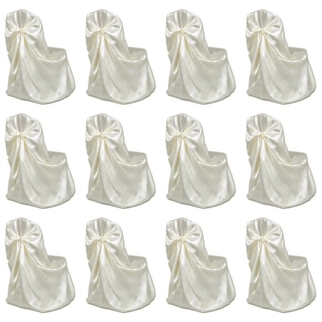vidaXL Stuhlhussen für Hochzeit Bankett 12 Stk. Creme