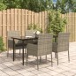 vidaXL 5-tlg. Garten-Essgruppe mit Kissen Schwarz und Grau Poly Rattan vidaXL 5-tlg. Garten-Essgruppe mit Kissen Schwarz und Grau Poly Rattan