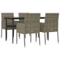vidaXL 5-tlg. Garten-Essgruppe mit Kissen Schwarz und Grau Poly Rattan vidaXL 5-tlg. Garten-Essgruppe mit Kissen Schwarz und Grau Poly Rattan