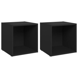 vidaXL TV-Schränke 2 Stk. Schwarz 37x35x37 cm Holzwerkstoff