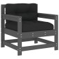 vidaXL 6-tlg. Garten-Lounge-Set mit Kissen Grau Massivholz vidaXL 6-tlg. Garten-Lounge-Set mit Kissen Grau Massivholz