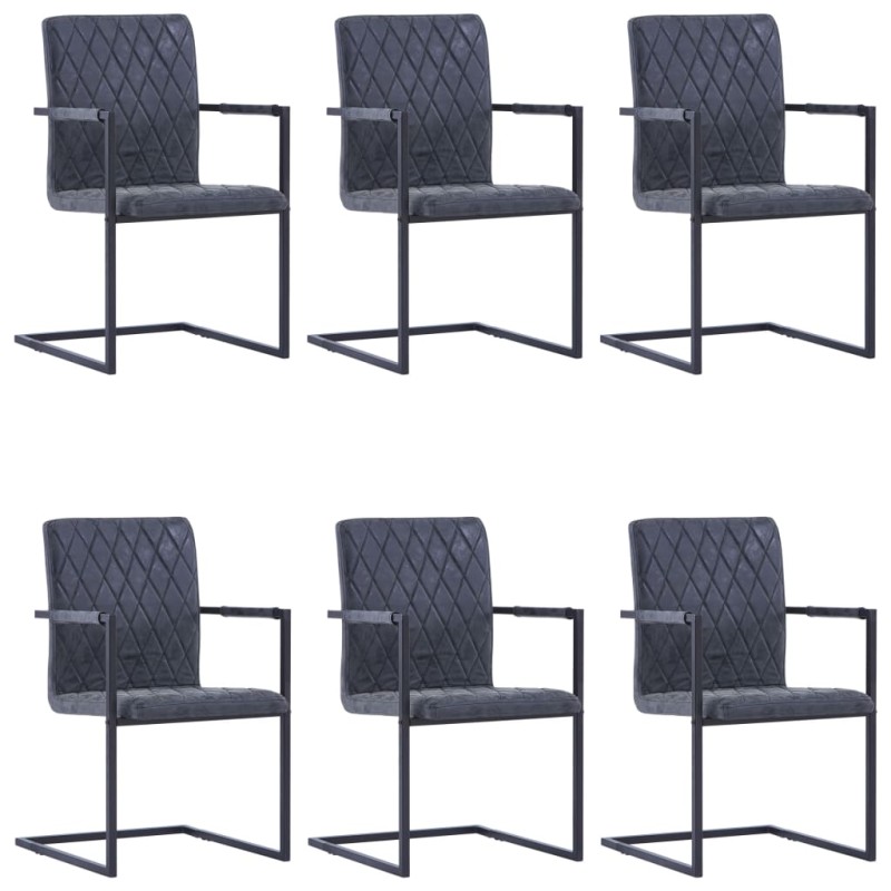 Freischwinger 6 Stk. Schwarz Kunstleder Freischwinger 6 Stk. Schwarz Kunstleder