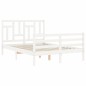 vidaXL Massivholzbett mit Kopfteil Weiß 140x190 cm vidaXL Massivholzbett mit Kopfteil Weiß 140x190 cm