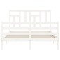 vidaXL Massivholzbett mit Kopfteil Weiß 140x190 cm vidaXL Massivholzbett mit Kopfteil Weiß 140x190 cm