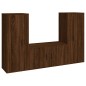 vidaXL 3-tlg. TV-Schrank-Set Braun Eichen-Optik Holzwerkstoff vidaXL 3-tlg. TV-Schrank-Set Braun Eichen-Optik Holzwerkstoff