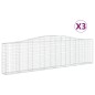 vidaXL Gabionen mit Hochbogen 3 Stk. 400x30x100/120cm Verzinktes Eisen vidaXL Gabionen mit Hochbogen 3 Stk. 400x30x100/120cm Verzinktes Eisen